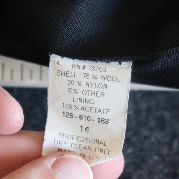 Vintage J. Percy for Marvin Richards Wool Pea Coat Jacket Gray Size 14 - Picture 6 of 9